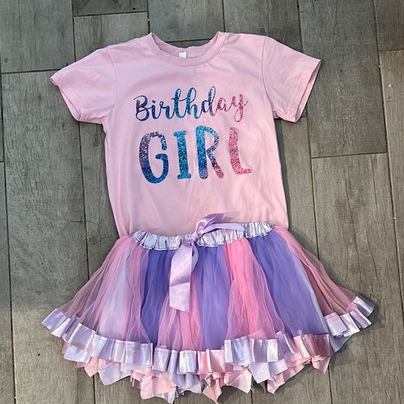 Pink Birthday Girl T-Shirt and Tutu Set - Picture 1 of 2
